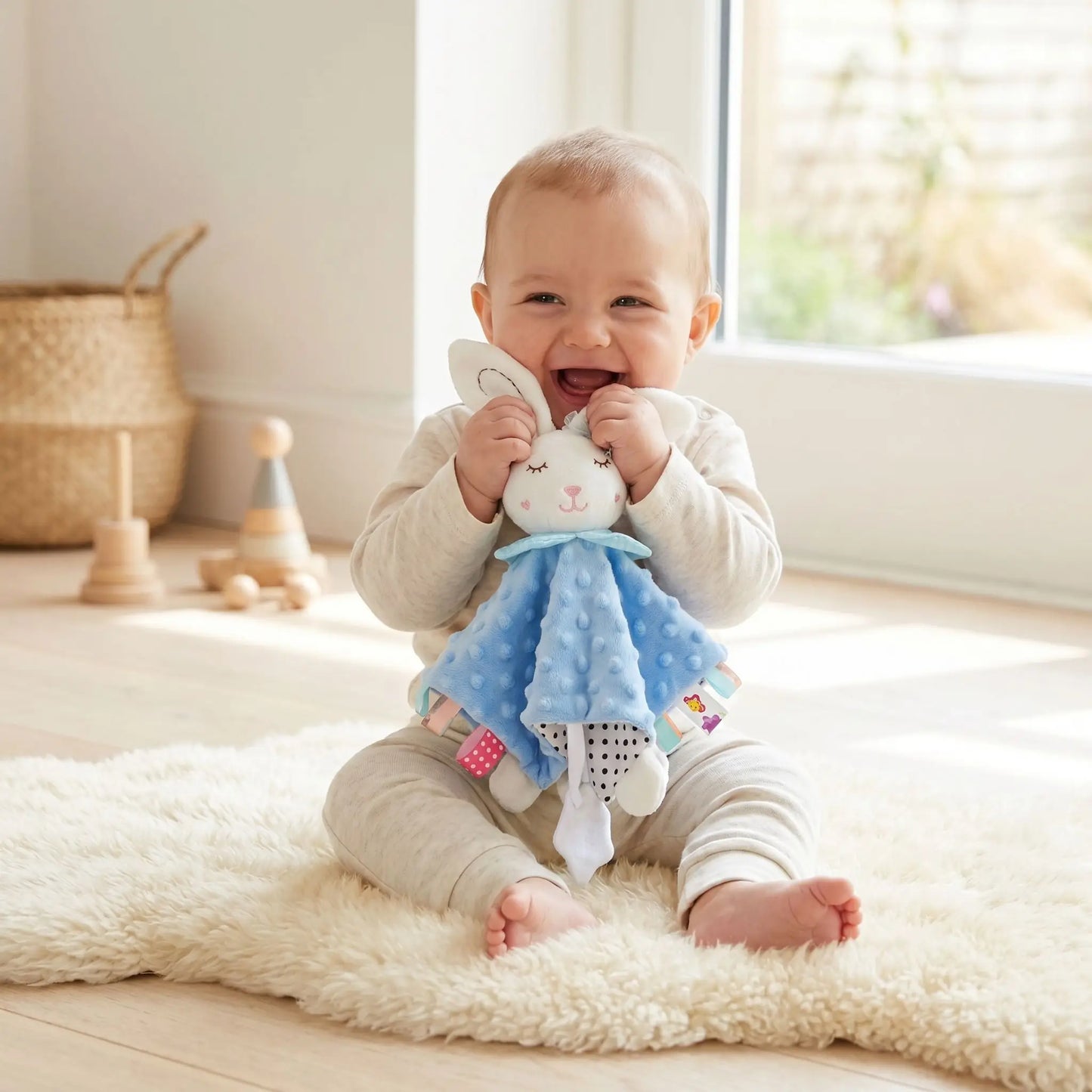 doudou-lapin-bleu-attache-tetine-odeur-maman