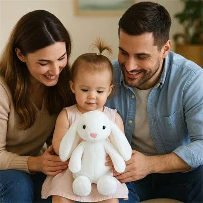 Lapin en peluche blanc