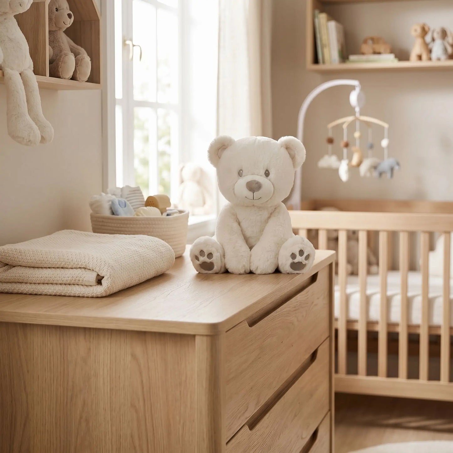 peluche-ourson-blanc-calin-douceur-pose-sur-commode