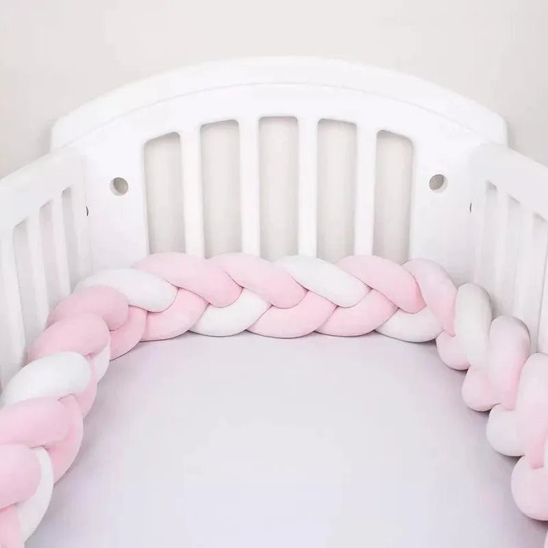 TOUR DE LIT TRESSE ROSE ET BLANC - nanoukid