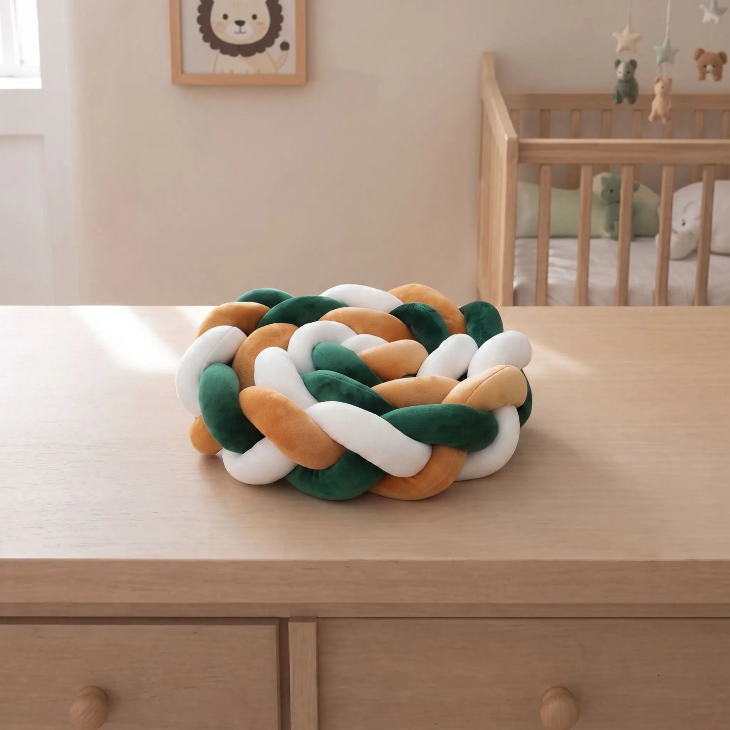 tresse de lit orange vert et blanc