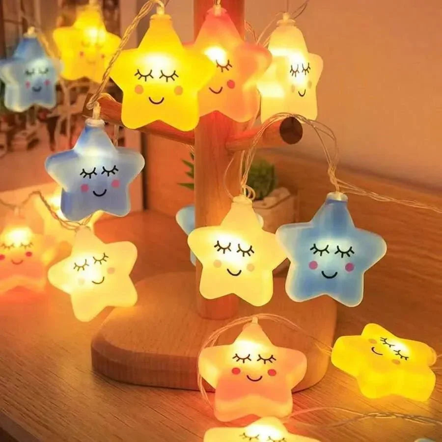 Guirlande étoiles lumineuses pour chambre bébé, douce lumière rouge idéale sommeil et éveil - Nanoukid