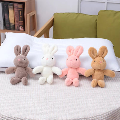 doudou lapin doux rose et blanc