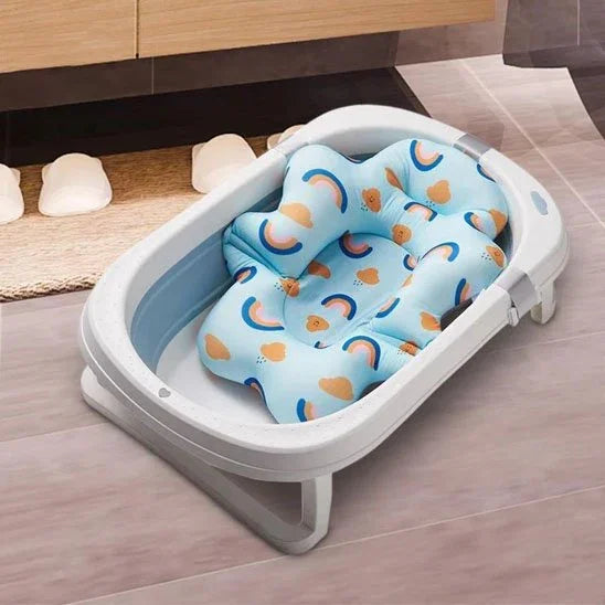 Baignoire bébé  avec coussin de bain bébé bleu