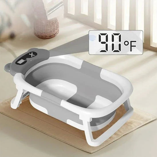 Baignoire bébé  grise avec thermometre