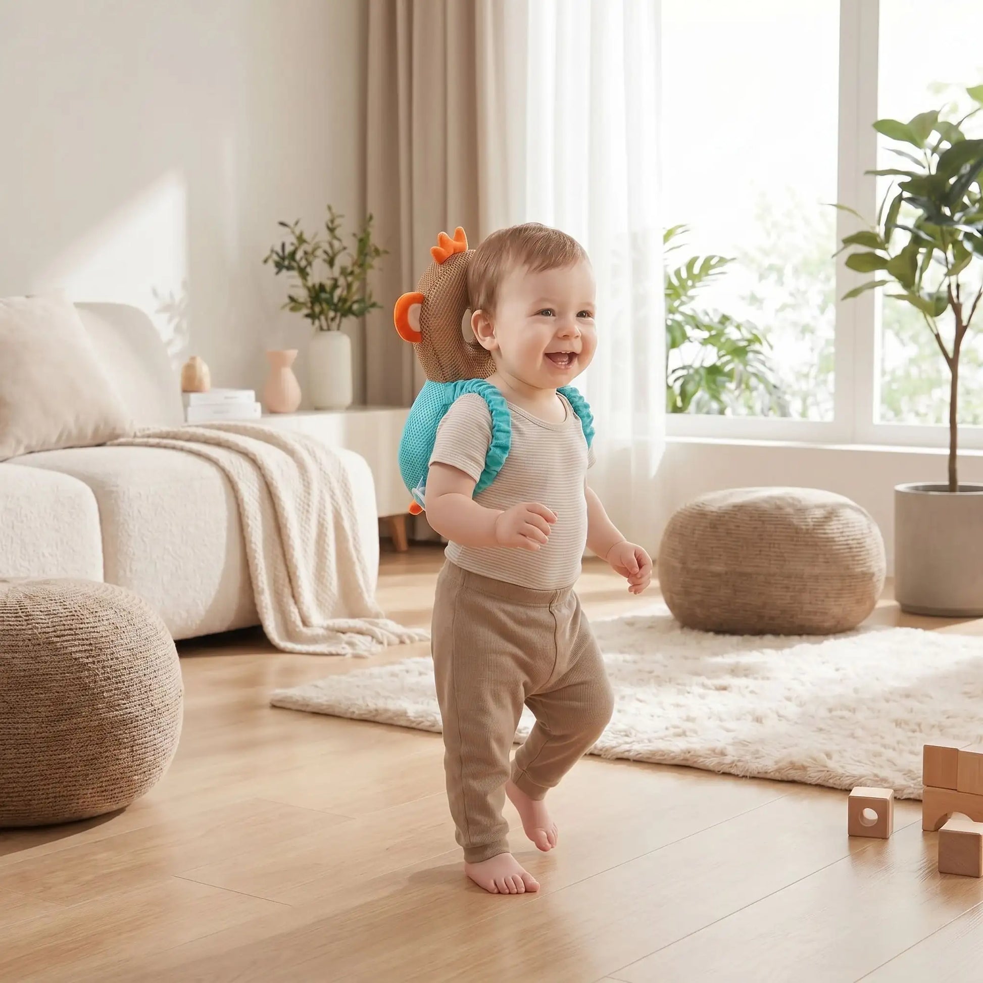 bebe-debout-avec-son-sac-a-dos-anti-chute-bebe-singe