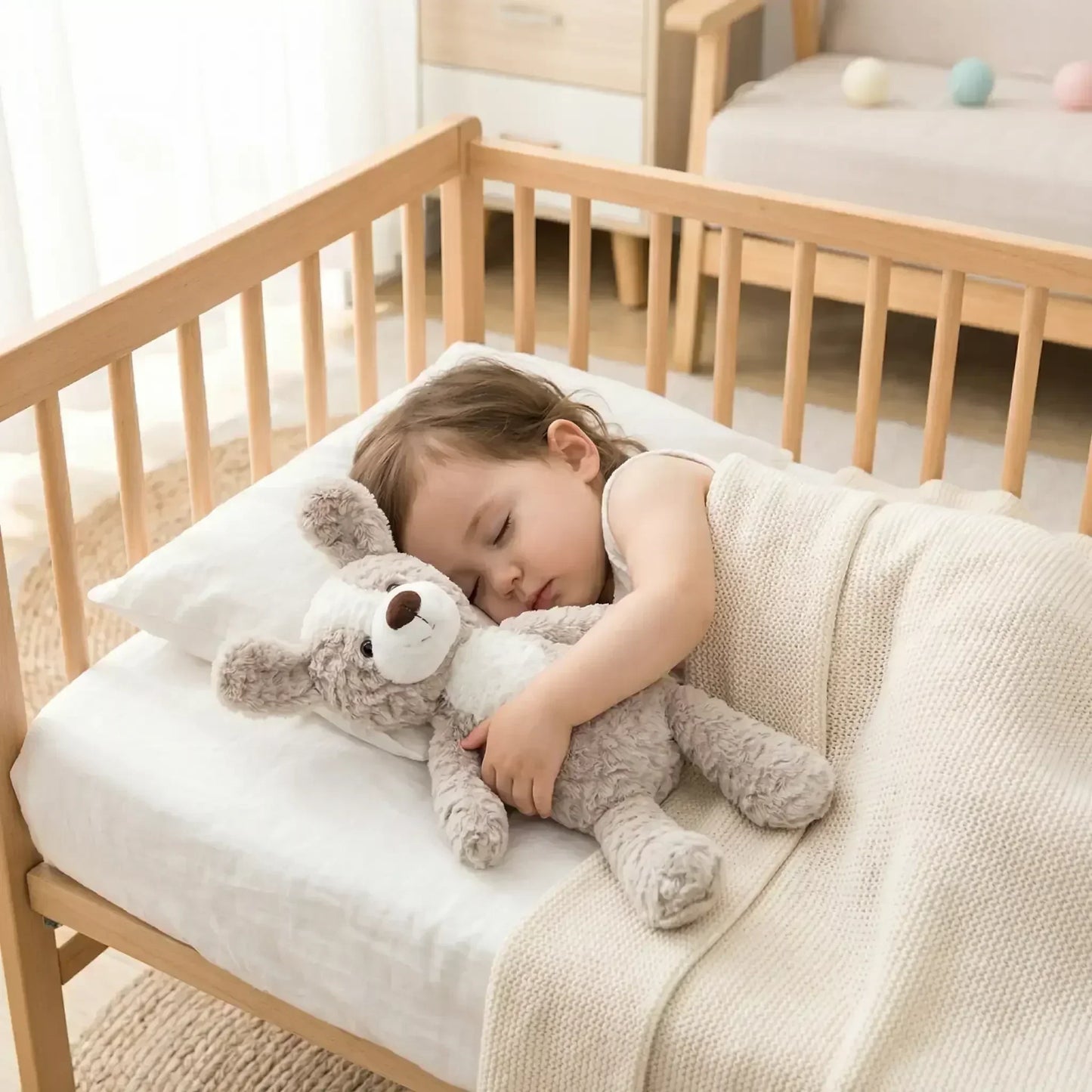 bebe-fille-dort-avec-doudou-chien