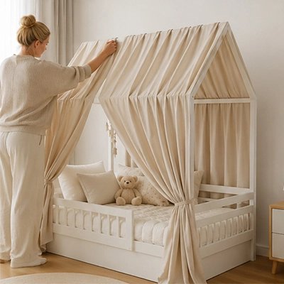 Ciel de lit enfant écru et élégant