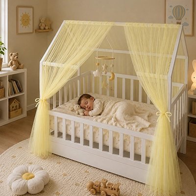 Ciel de lit enfant jaune  pour garcon et fille