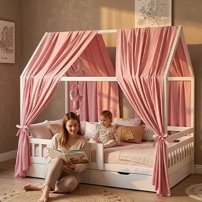 Ciel de lit rose déco fille