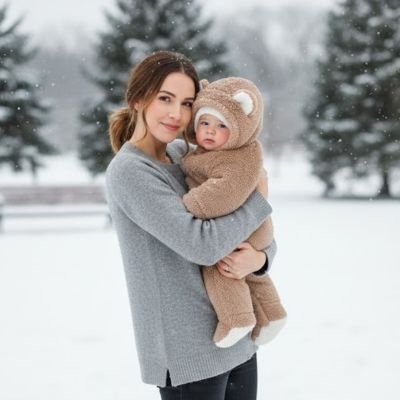 Combinaison hiver pour bebe brune