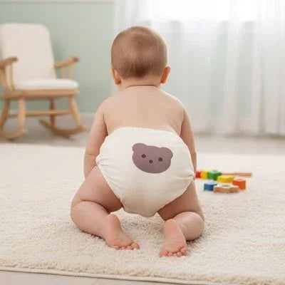 Couche lavable bebe beige