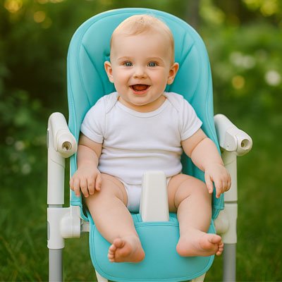 Coussin chaise haute bleu