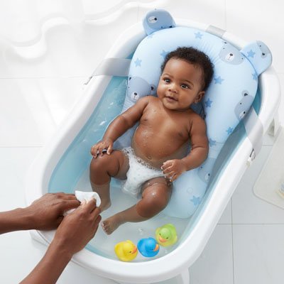 Coussin de bain bébé bleu