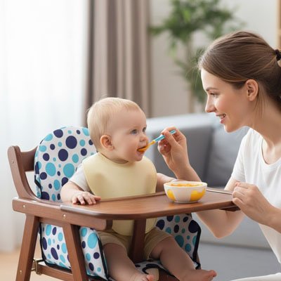 Coussin pour chaise haute bleu