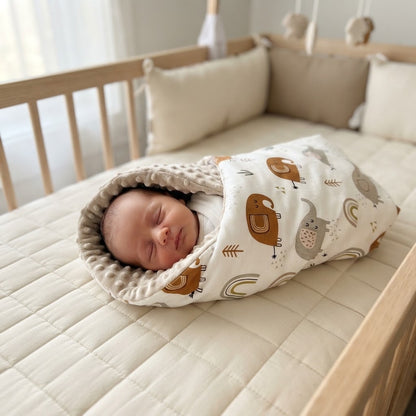couverture bebe- beige emmaillotage
