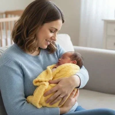 Couverture bébé polaire jaune