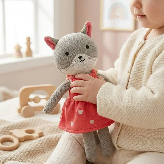doudou-bebe-chat-fille-calin