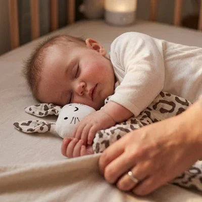 Doudou bebe lapin carré de tissu 