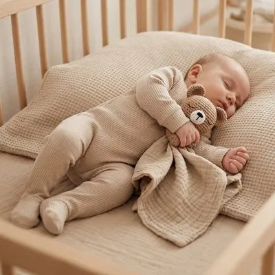 Doudou bebe ourson beige