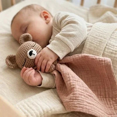 Doudou bebe ourson rose