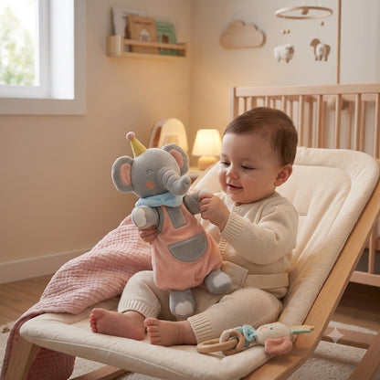 doudou éléphant rassurant avec bébé