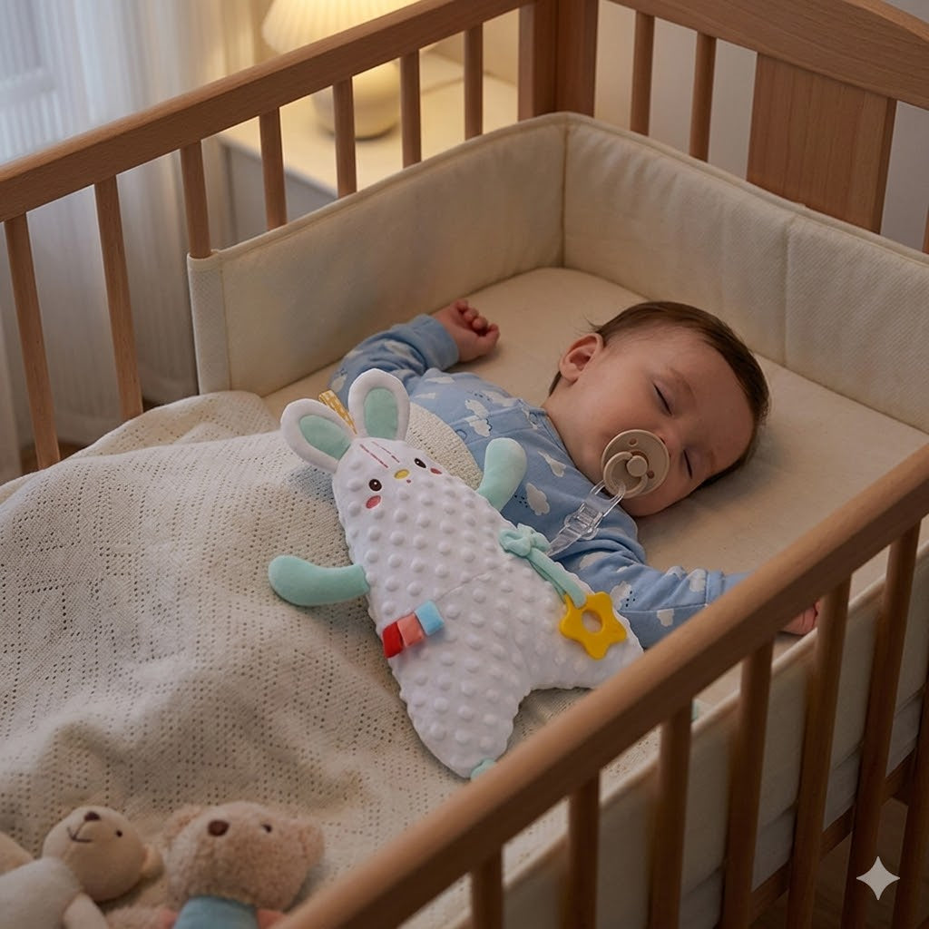 doudou-lapin-blanc-plat-attache-tetine-odeur-maman