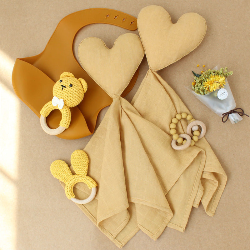 doudou mouchoir cœur jaune objet transition