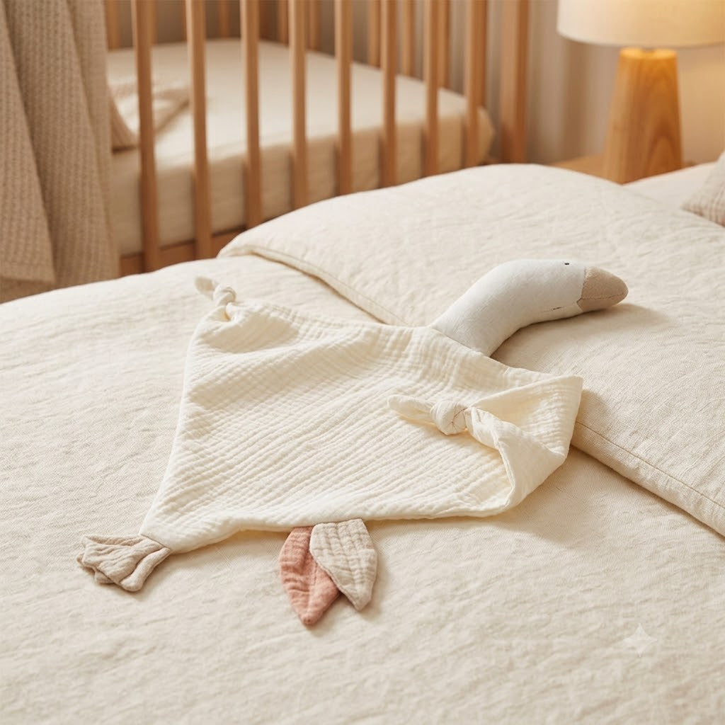 doudou oie plate blanc
