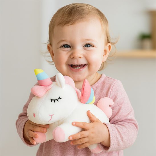 Licorne peluche blanche
