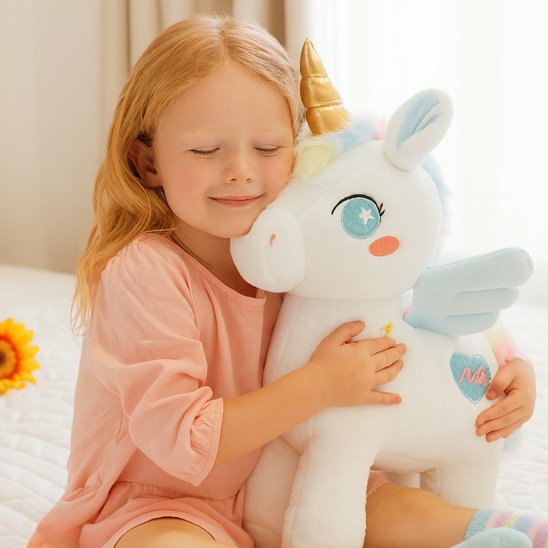 Licorne peluche bleu