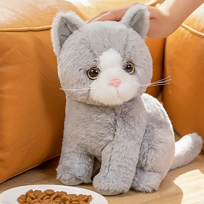 Peluche chat  gris mignon