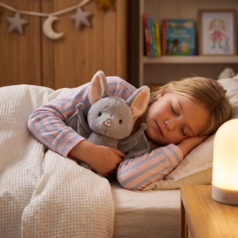 Peluche chauve souris pour aider à l'endormissement