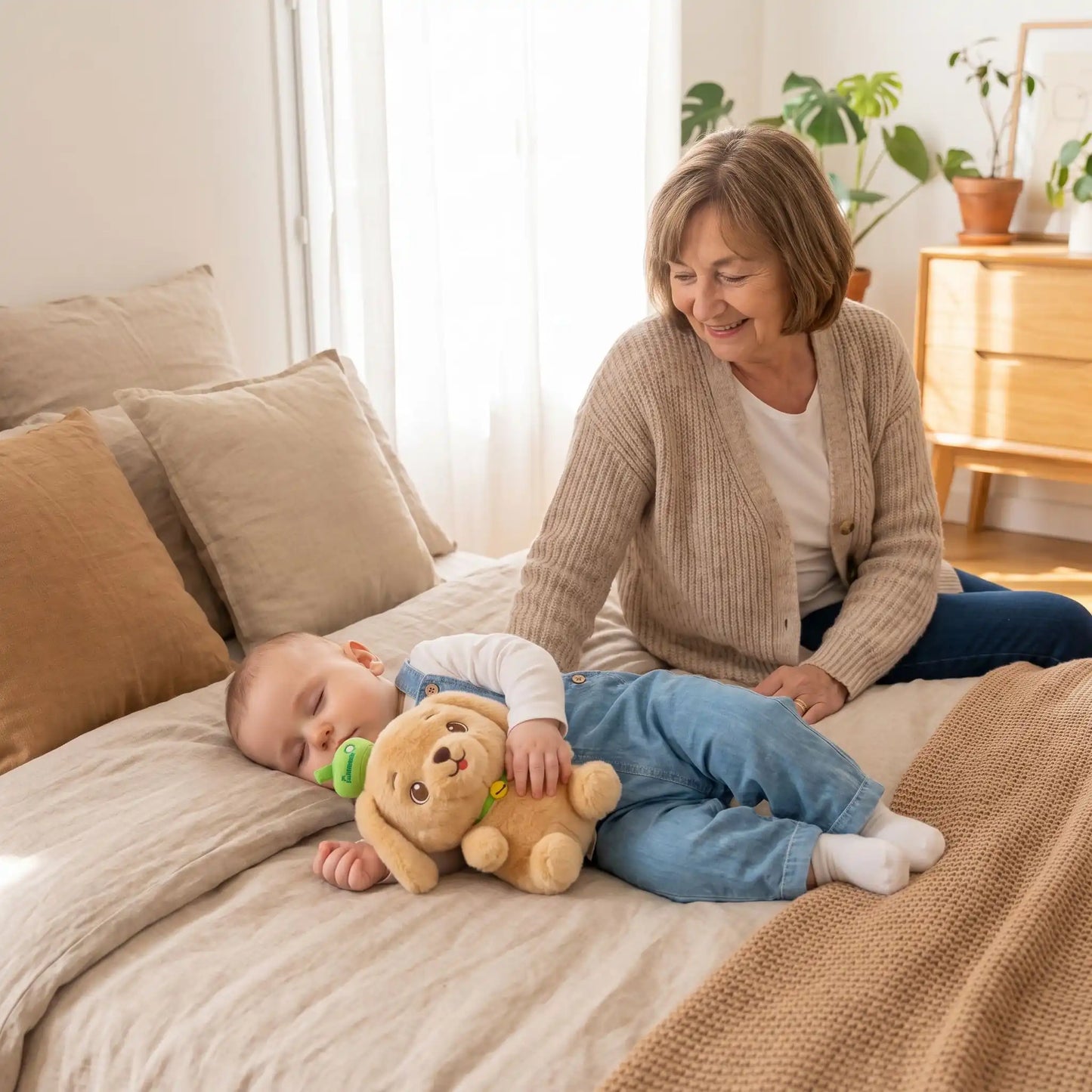 Bébé endormi avec doudou doux, idéal cadeau naissance pour sommeil paisible - Nanoukid
