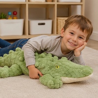 Peluche crocodile vert garnde taille