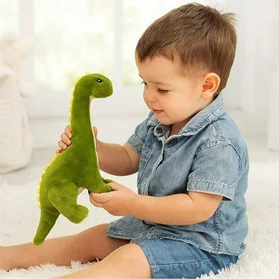 Peluche dinosaure avec petit garcon