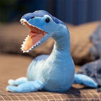 Peluche dinosaure bleu pour garcon