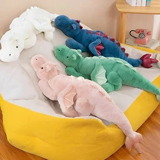Peluche-dragon-rose-vert-bleu
