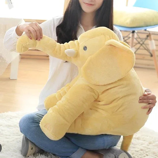 peluche elephant jaune 80 cm