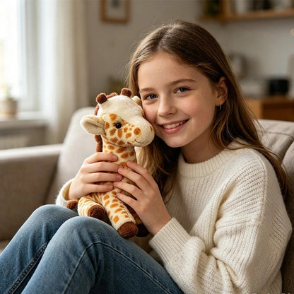 Peluche girafe qui l accompagne jusqu' elle grandisse