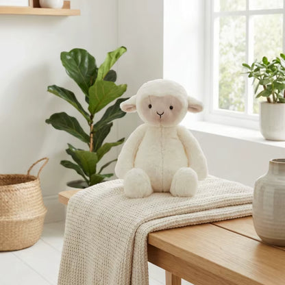 peluche mouton blanc assis