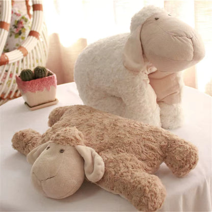 peluche mouton oreiller plat