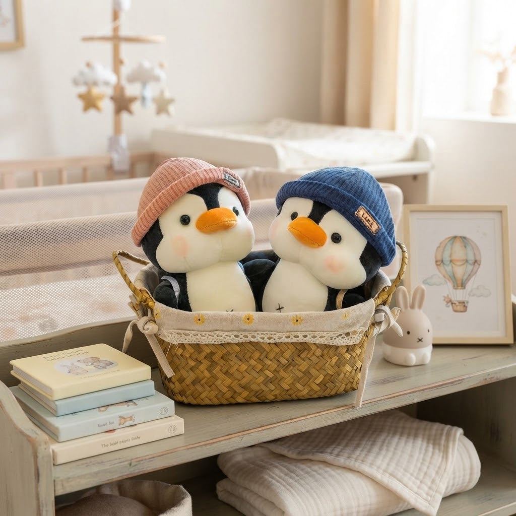 peluche pingouin adorable dans la chambre bebe