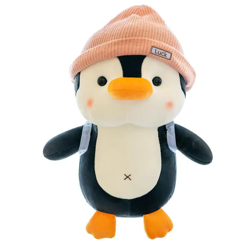 peluche pingouin rose