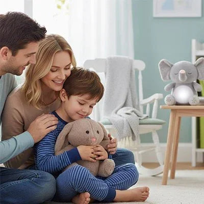 Peluche qui respire bébé et ses parents