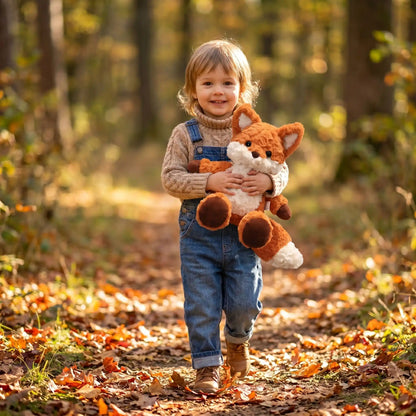 peluche-renard-orange-avec-petite-fille