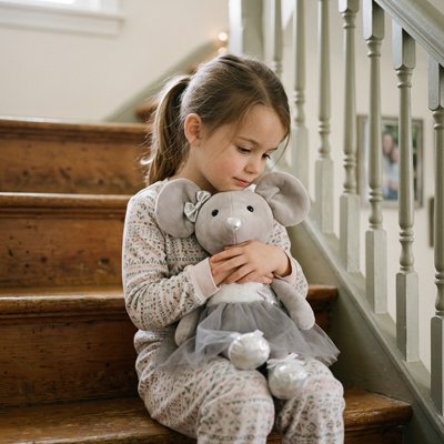 Peluche souris grise  douce