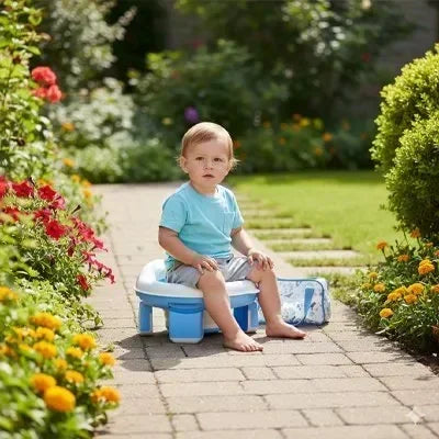 Pot bebe nomade dans le jardin