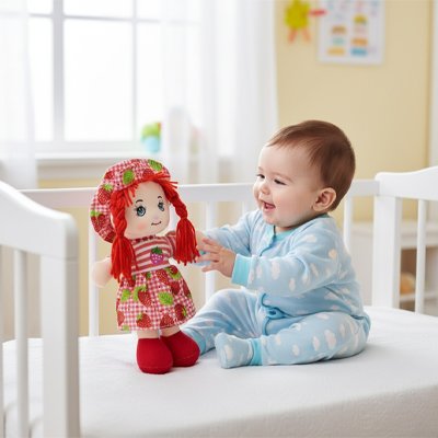 Poupée de chiffon  fraise      