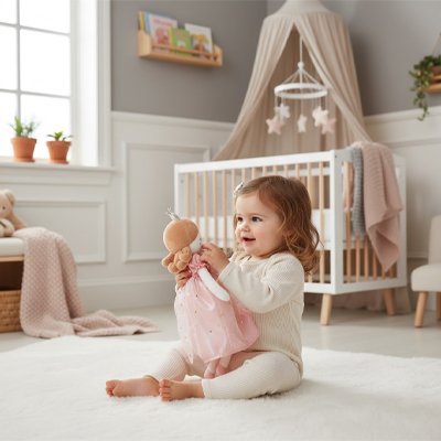 Poupée de chiffon rose